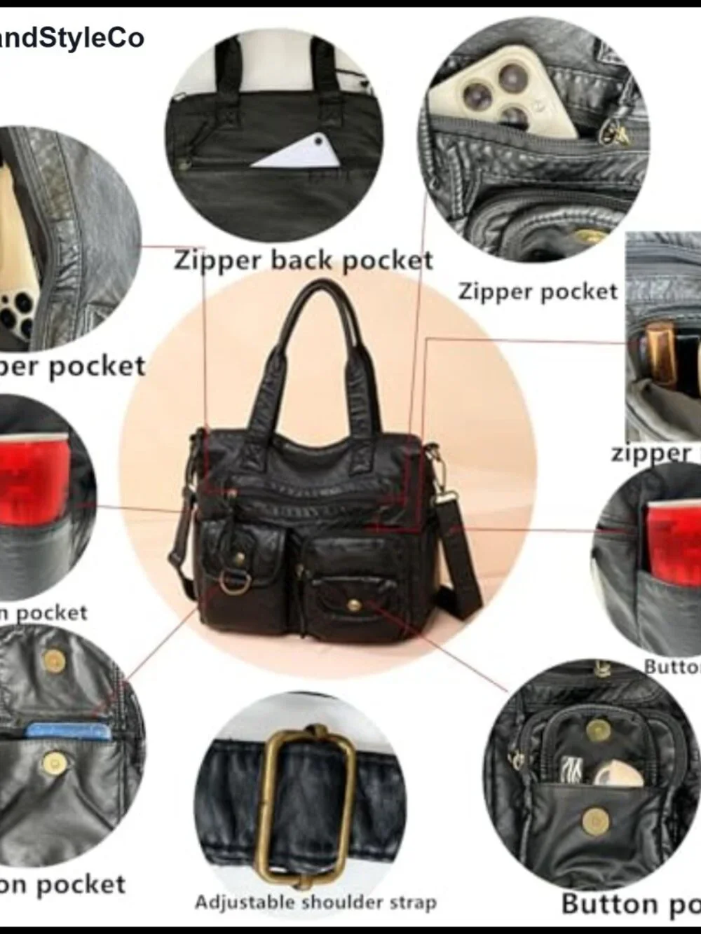 Hobo Handbag Top Handle Satchel Purse Women Soft PU Leather Faux Leather
